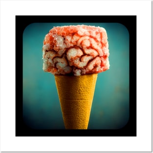 Ice cream brain Posters and Art